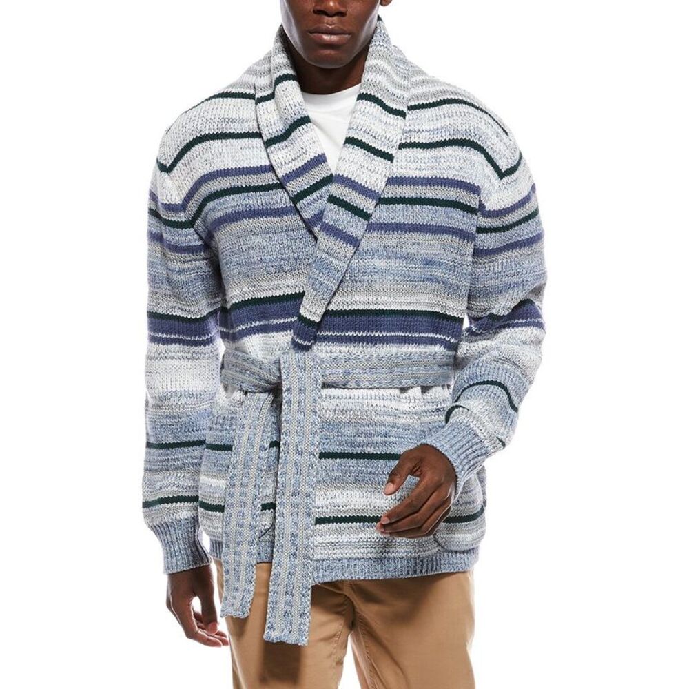 Simkhai Mens  Keenan Linen & Wool-Blend Cardigan, Blue